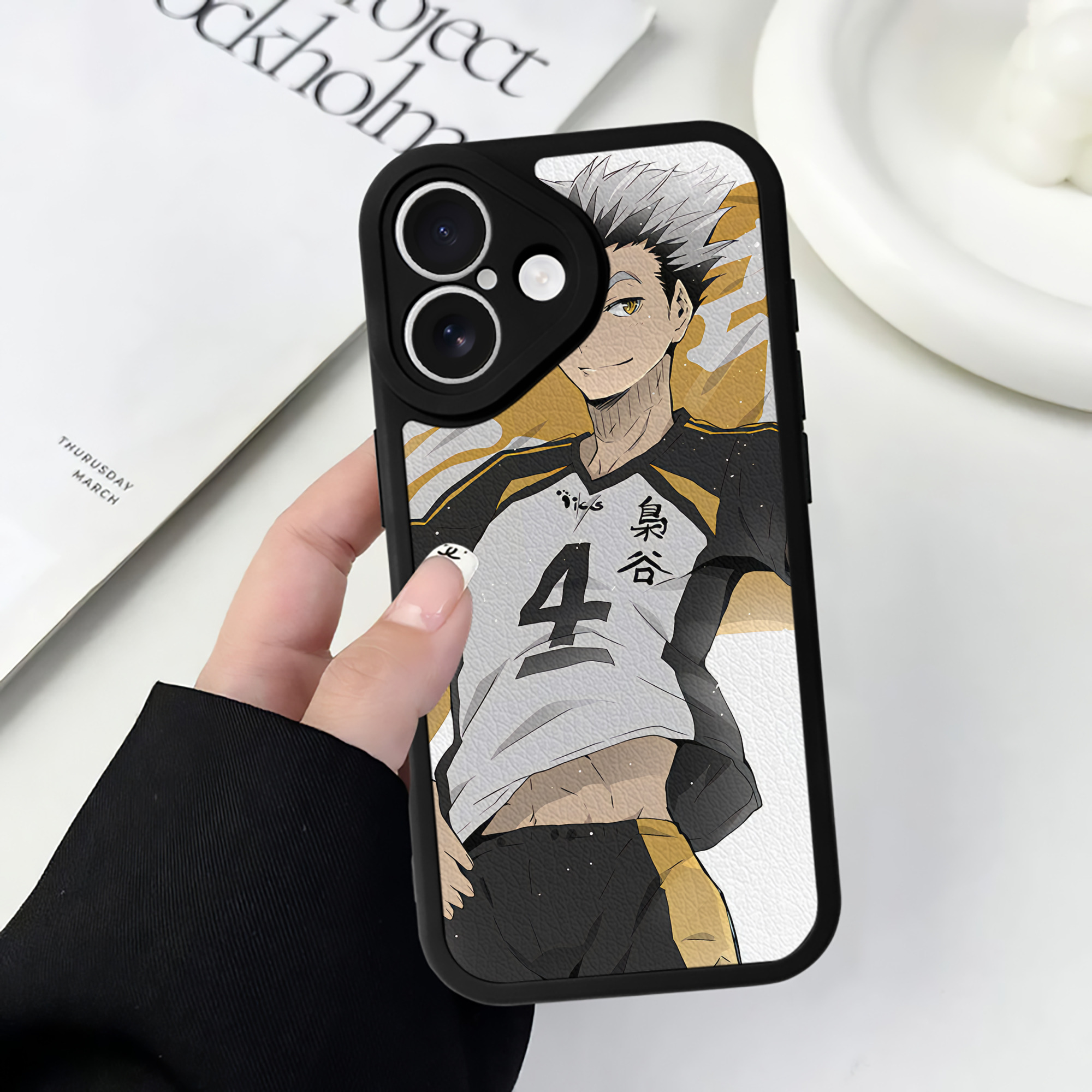 （画像用） ハイキュー!! Haikyu!! 【iPhone 16シリーズ対応】シリコンスマホケース（レザー調） 材質：シリコン